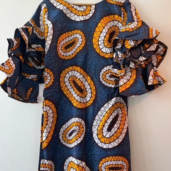 Unique print dress handmade with gems - Medium - Picture 1 of 13